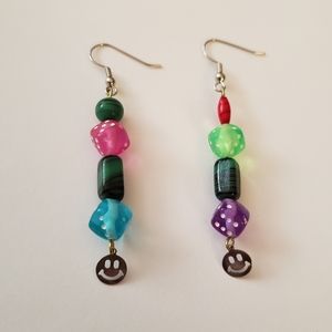 Dice & Smiley Face Earrings